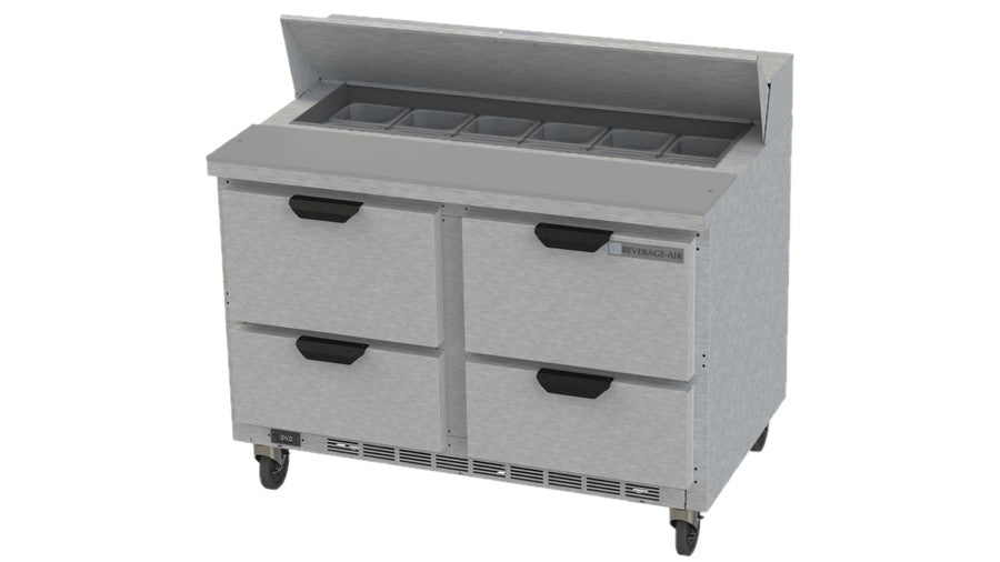 Beverage Air SPED48HC-12-4, 48" Sandwich Prep Table with Four Drawers