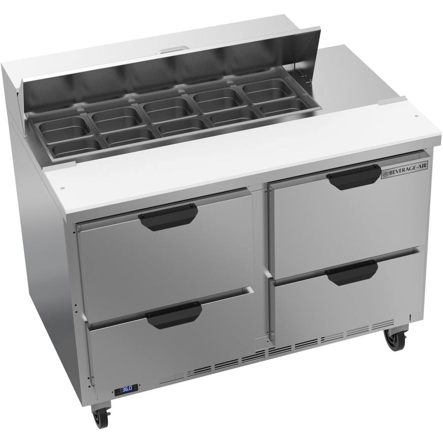 Beverage Air SPED48HC-10-4, 48" Sandwich Prep Table with Drawers