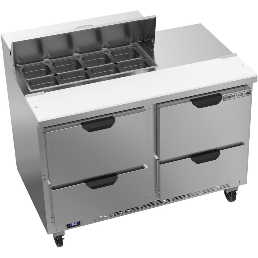 Beverage Air SPED48HC-08-4, 48" Sandwich Prep Table with Drawers