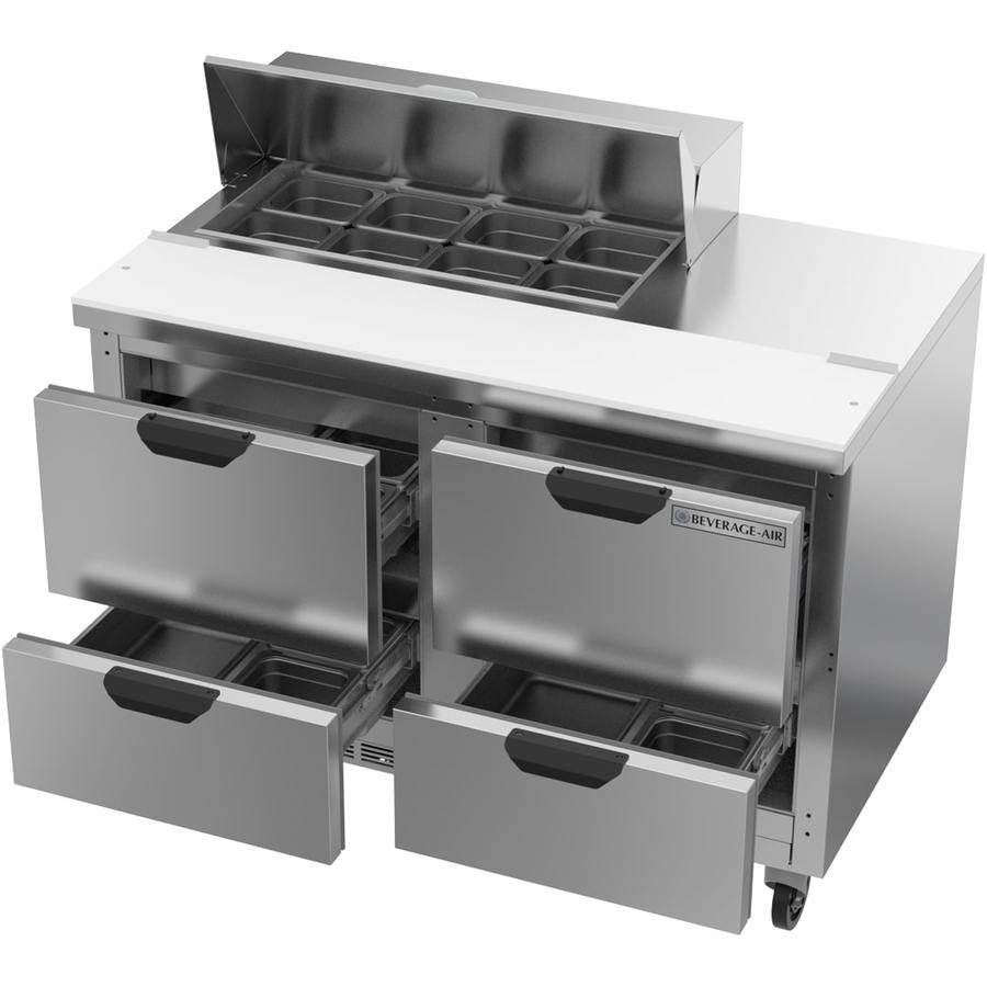 Beverage Air SPED48HC-08-4, 48" Sandwich Prep Table with Drawers