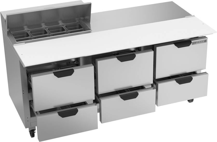 Beverage Air SPED72HC-08-6, 72" Sandwich Prep Table With Drawers