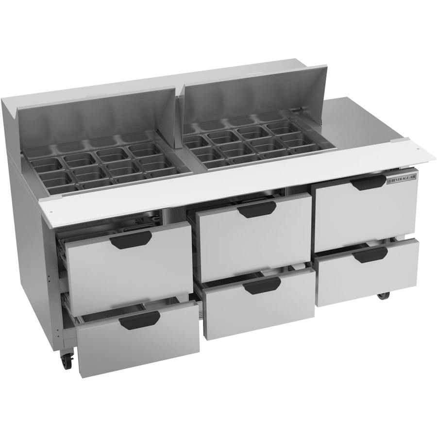Beverage Air SPED72HC-24M-6, 72" Mega Top Sandwich Prep Table with Drawers
