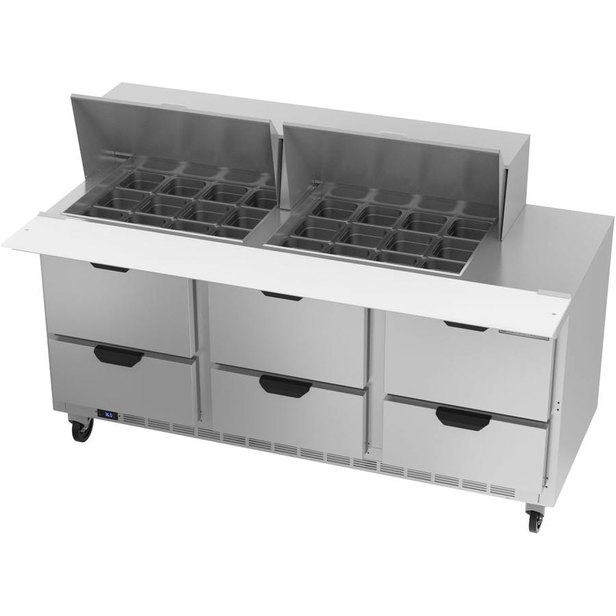 Beverage Air SPED72HC-18M-6, 72" Mega Top Sandwich Prep Table with Drawers