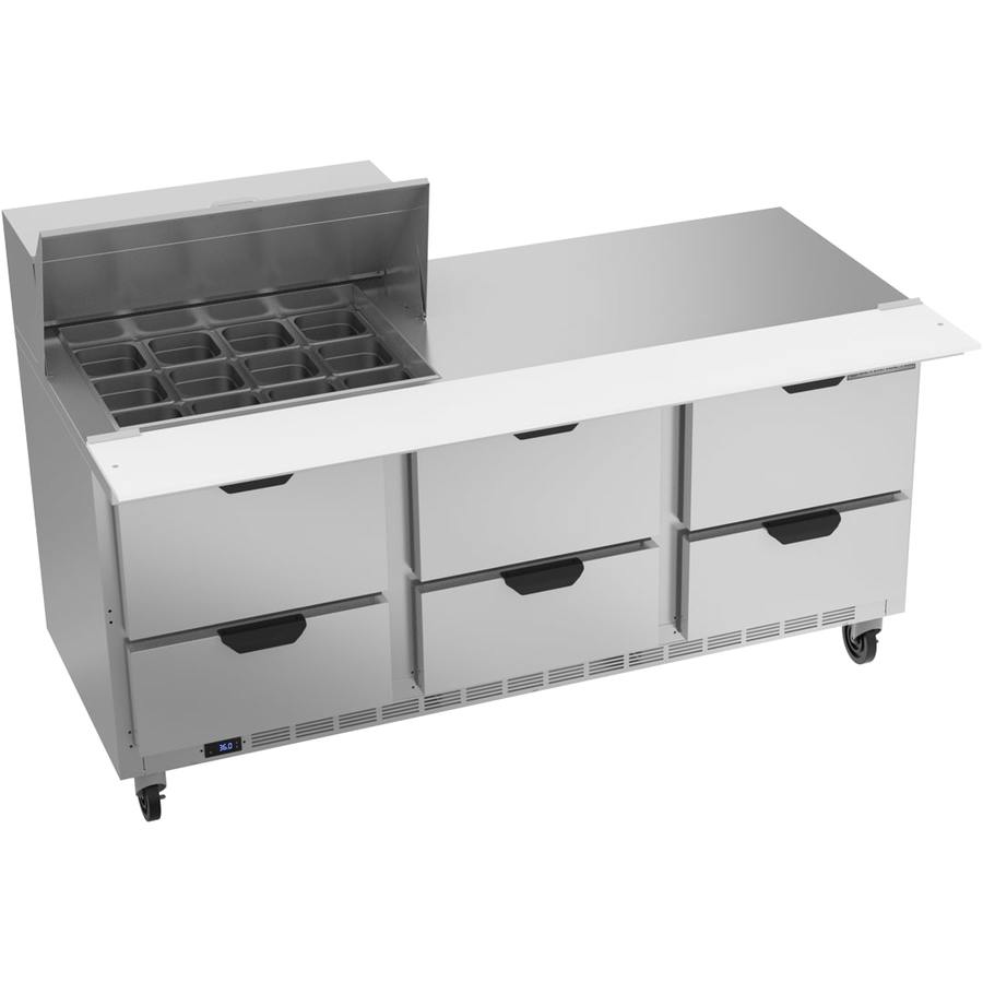 Beverage Air SPED72HC-12M-6, 72" Mega Top Sandwich Prep Table with Drawers