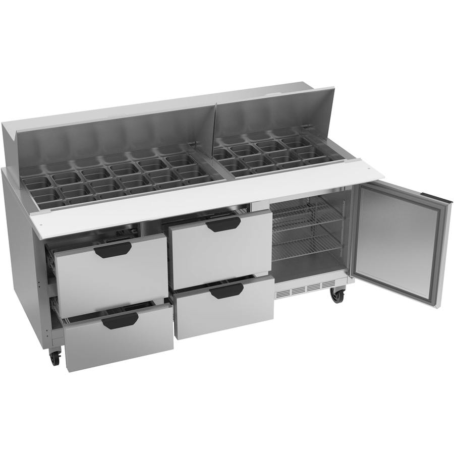 Beverage Air SPED72HC-30M-4, 72" Mega Top Sandwich Prep Table with Drawers