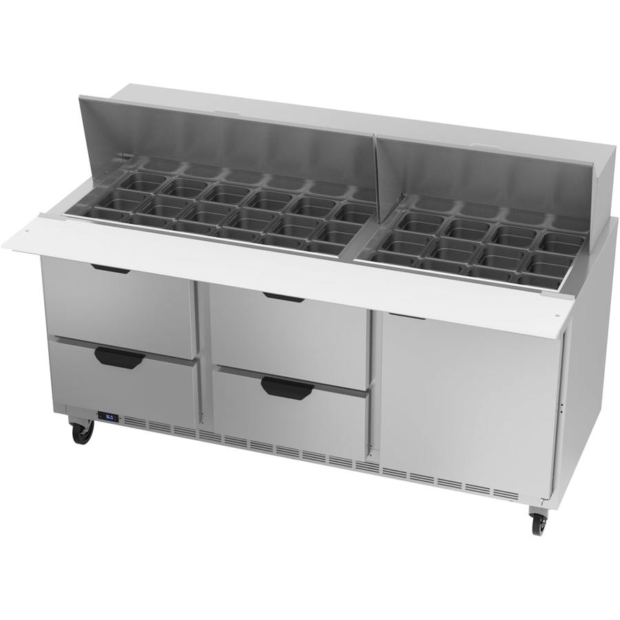 Beverage Air SPED72HC-30M-4, 72" Mega Top Sandwich Prep Table with Drawers