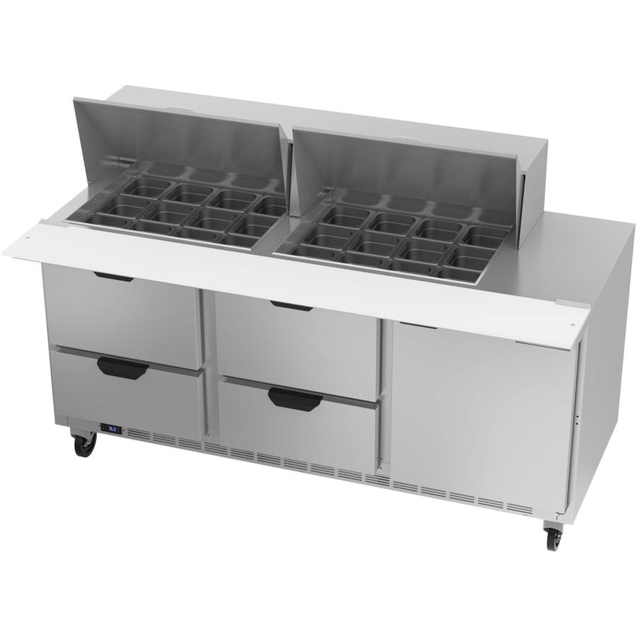 Beverage Air SPED72HC-24M-4, 72" Mega Top Sandwich Prep Table with Drawers