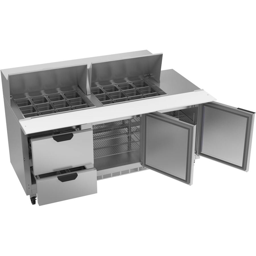 Beverage Air SPED72HC-24M-2, 72" Mega Top Sandwich Prep Table with Drawers
