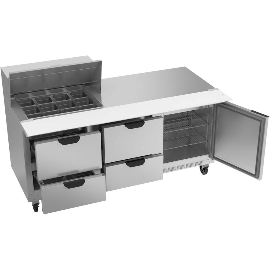 Beverage Air SPED72HC-12M-4, 72" Mega Top Sandwich Prep Table with Drawers