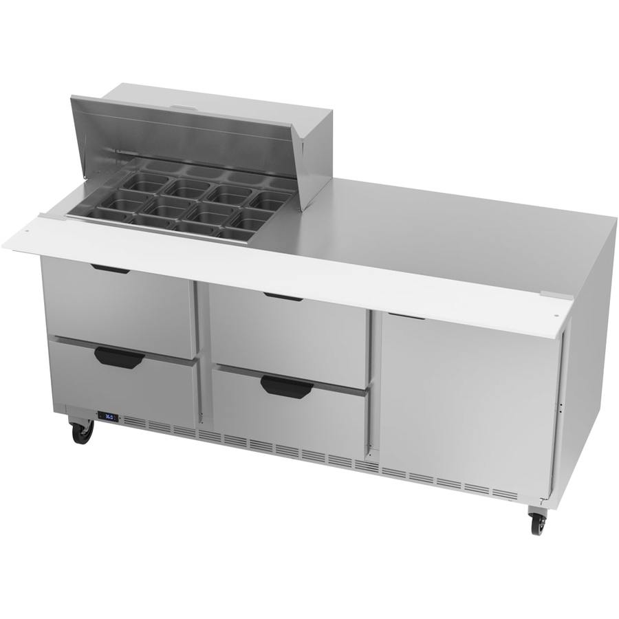Beverage Air SPED72HC-12M-4, 72" Mega Top Sandwich Prep Table with Drawers
