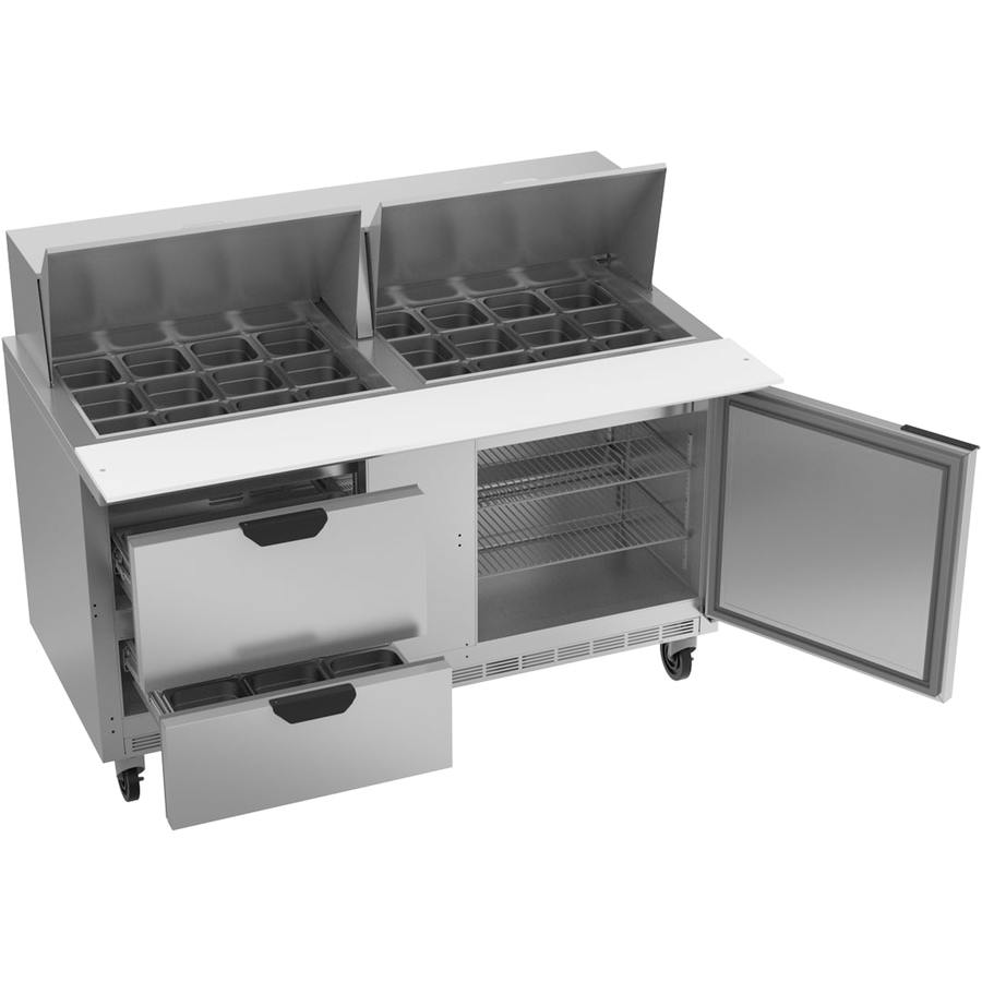 Beverage Air SPED60HC-24M-2, 60" Sandwich Prep Table Mega Top With Drawers