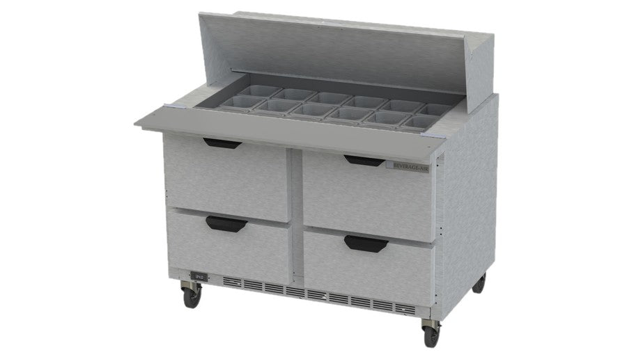 Beverage Air SPED48HC-18M-4, 48" Sandwich Prep Table with Drawers