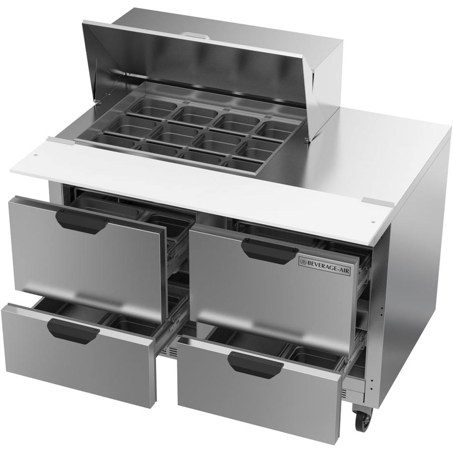 Beverage Air SPED48HC-12M-4, 48" Sandwich Prep Table Mega Top