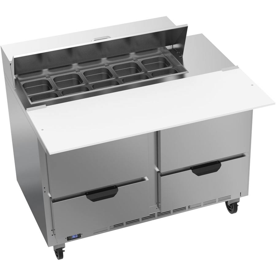 Beverage Air SPED48HC-10C-4, 48" Sandwich Prep Table With 17” Cutting Board With Drawers