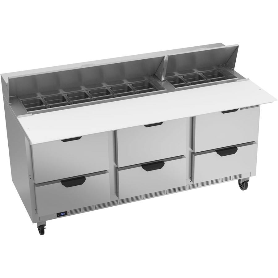 Beverage Air SPED72HC-18C-6, 72" Sandwich Prep Table with Drawers & 17” Cutting Board