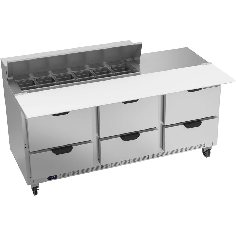 Beverage Air SPED72HC-12C-6, 72" Sandwich Prep Table with Drawers & 17” Cutting Board