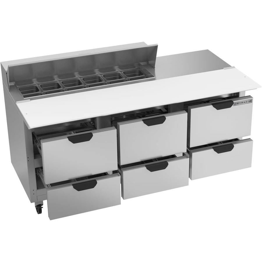 Beverage Air SPED72HC-12C-6, 72" Sandwich Prep Table with Drawers & 17” Cutting Board