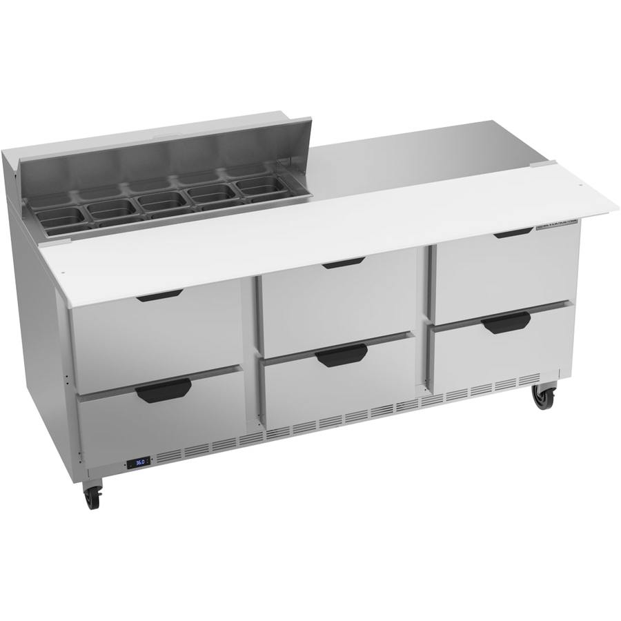 Beverage Air SPED72HC-10C-6, 72" Sandwich Prep Table with Drawers & 17” Cutting Board