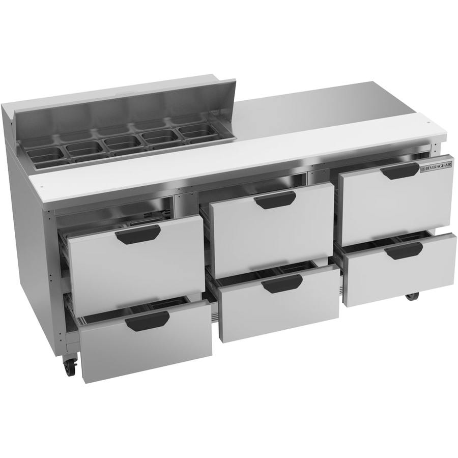 Beverage Air SPED72HC-10-6, 72" Sandwich Prep Table with Drawers