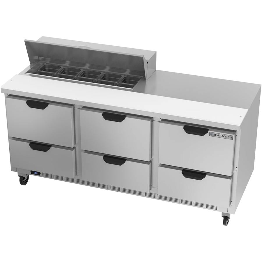 Beverage Air SPED72HC-10-6, 72" Sandwich Prep Table with Drawers
