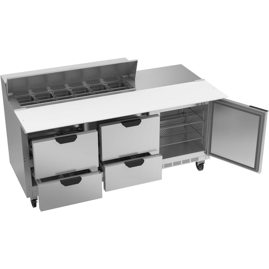 Beverage Air SPED72HC-12C-4, 72" Sandwich Prep Table with Drawers & 17” Cutting Board