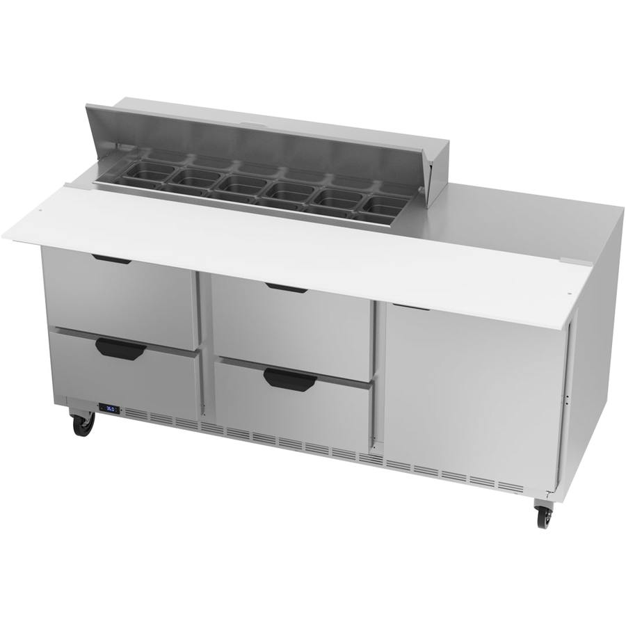 Beverage Air SPED72HC-12C-4, 72" Sandwich Prep Table with Drawers & 17” Cutting Board