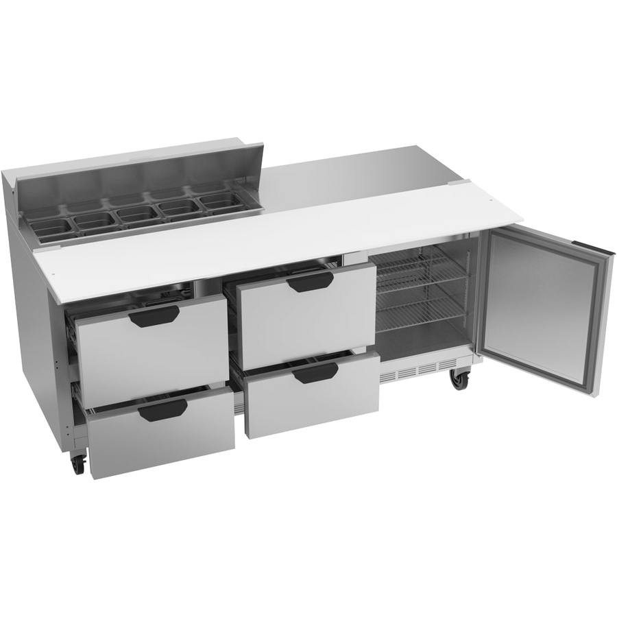 Beverage Air SPED72HC-10C-4, 72" Sandwich Prep Table with Drawers & 17” Cutting Board