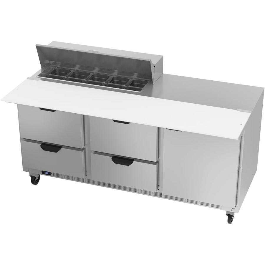 Beverage Air SPED72HC-10C-4, 72" Sandwich Prep Table with Drawers & 17” Cutting Board
