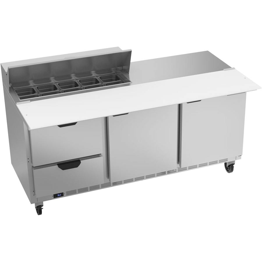 Beverage Air SPED72HC-10C-2, 72" Sandwich Prep Table with Drawers & 17” Cutting Board
