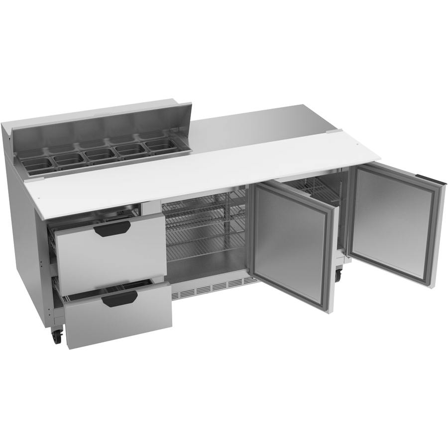 Beverage Air SPED72HC-10C-2, 72" Sandwich Prep Table with Drawers & 17” Cutting Board