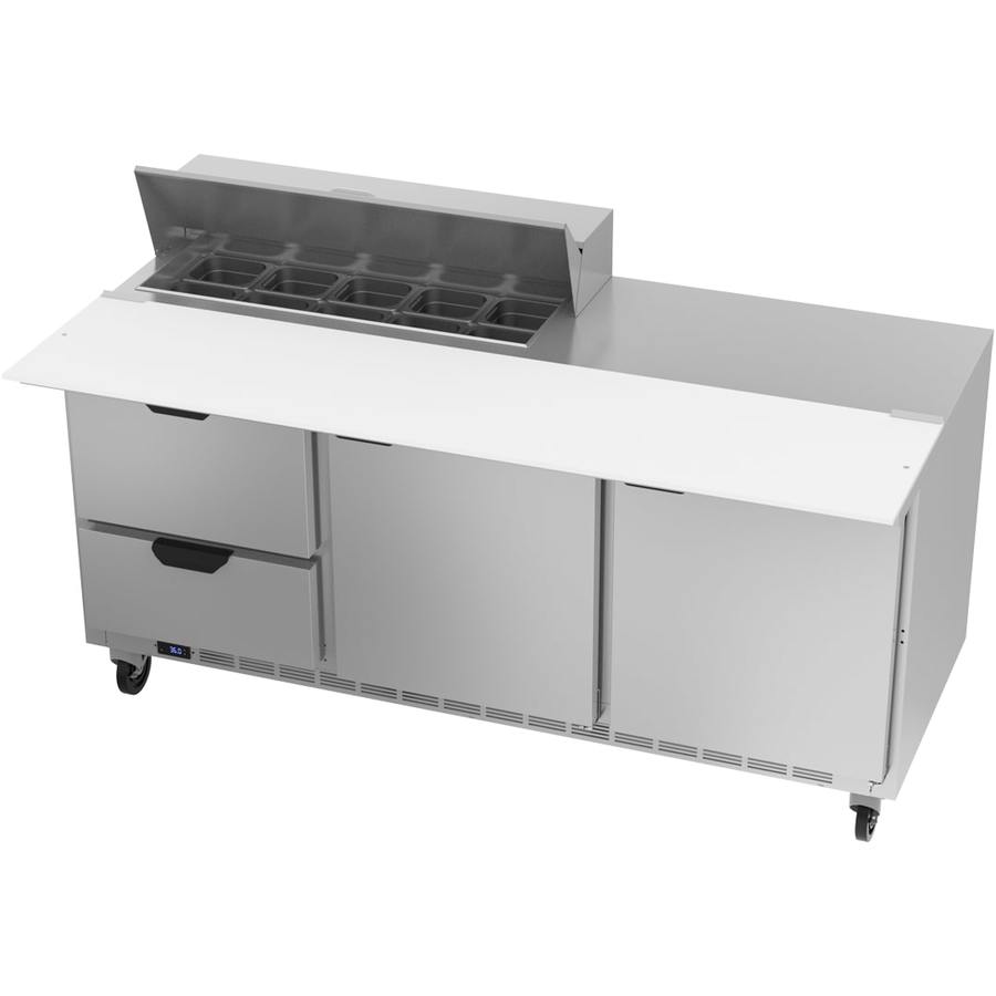 Beverage Air SPED72HC-10C-2, 72" Sandwich Prep Table with Drawers & 17” Cutting Board