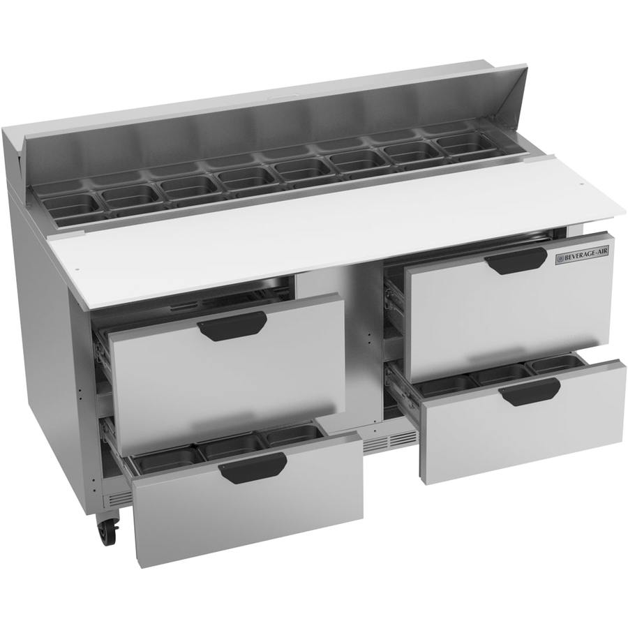 Beverage Air SPED60HC-16C-4, 60" Sandwich Prep Table with Drawers & 17” Cutting Board