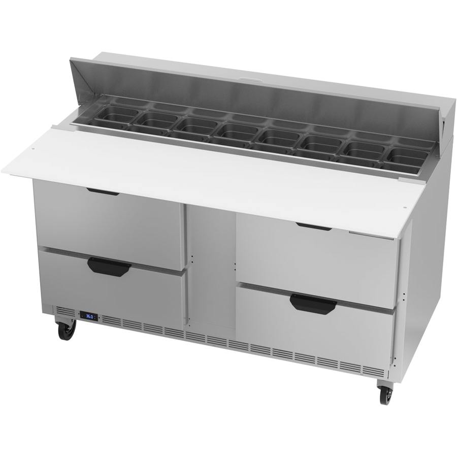 Beverage Air SPED60HC-16C-4, 60" Sandwich Prep Table with Drawers & 17” Cutting Board