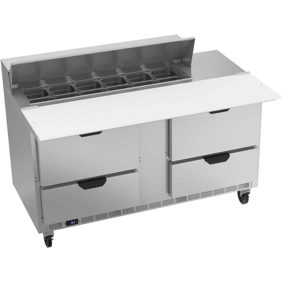Beverage Air SPED60HC-12C-4, 60" Sandwich Prep Table with Drawers & 17” Cutting Board