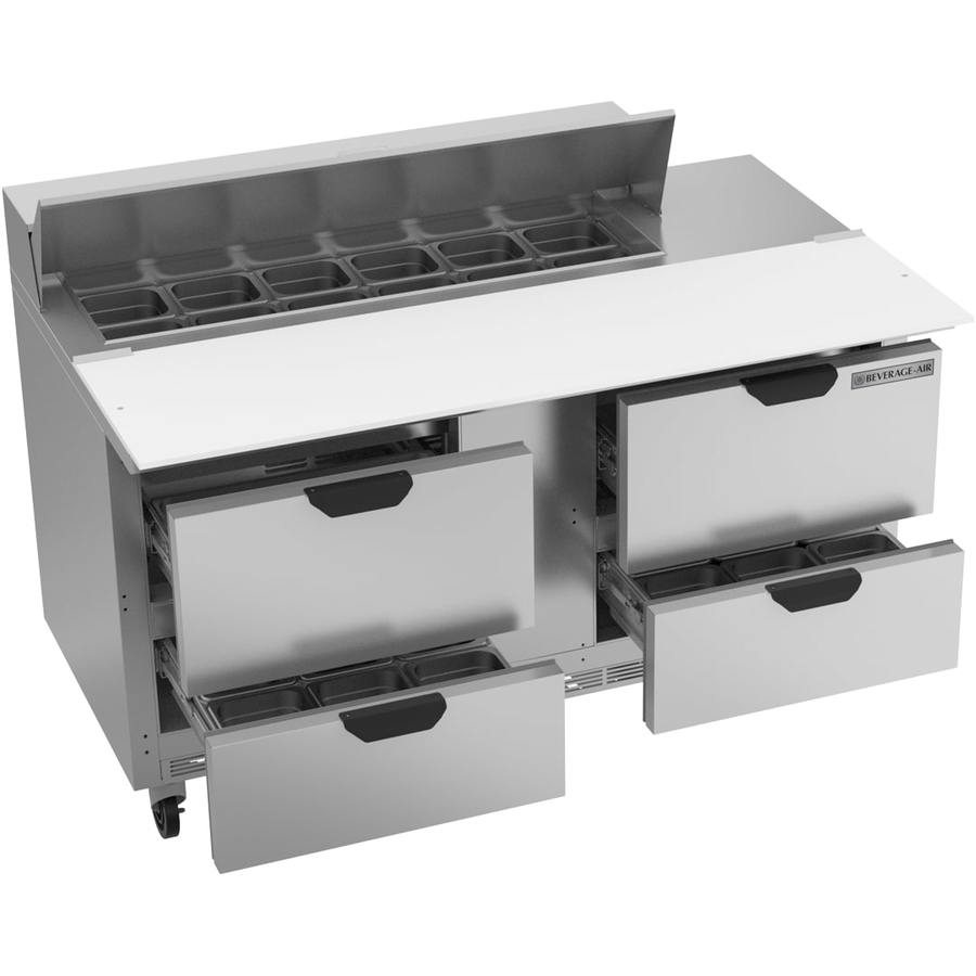 Beverage Air SPED60HC-12C-4, 60" Sandwich Prep Table with Drawers & 17” Cutting Board