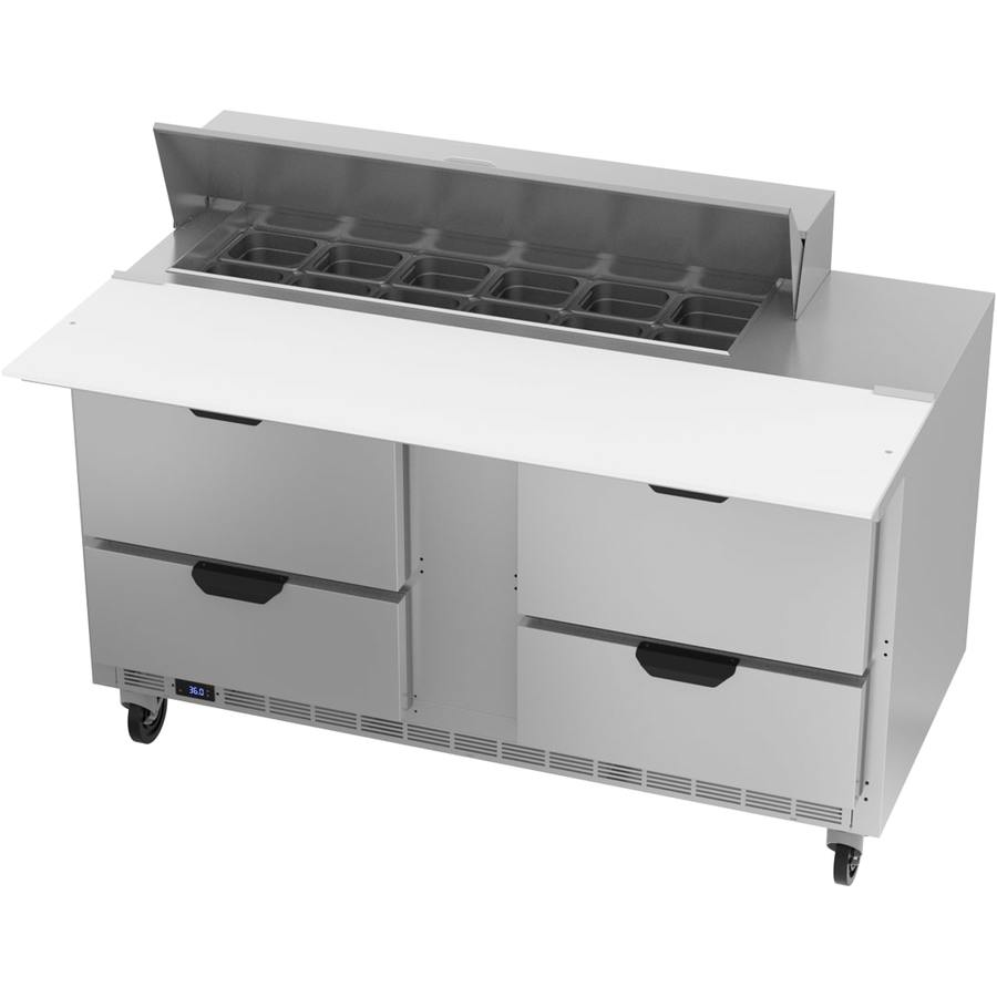 Beverage Air SPED60HC-12C-4, 60" Sandwich Prep Table with Drawers & 17” Cutting Board