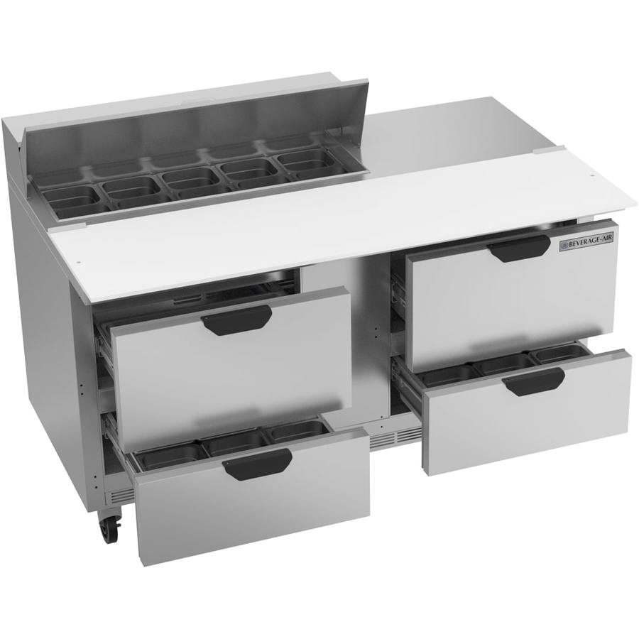 Beverage Air SPED60HC-10C-4, 60" Sandwich Prep Table with Drawers & 17” Cutting Board