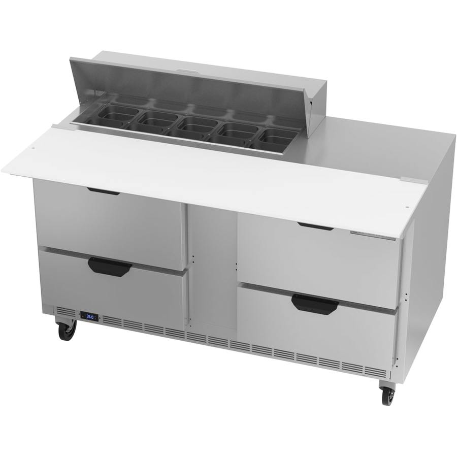 Beverage Air SPED60HC-10C-4, 60" Sandwich Prep Table with Drawers & 17” Cutting Board