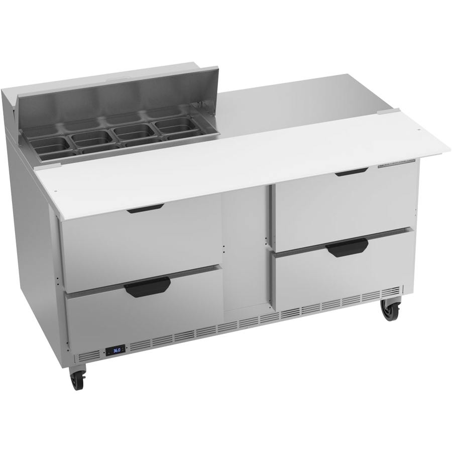Beverage Air SPED60HC-08C-4, 60" Sandwich Prep Table with Drawers & 17” Cutting Board