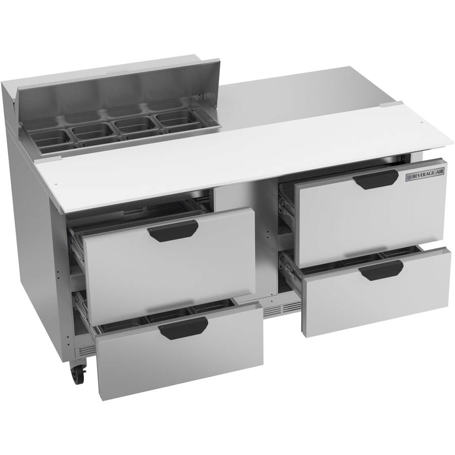 Beverage Air SPED60HC-08C-4, 60" Sandwich Prep Table with Drawers & 17” Cutting Board