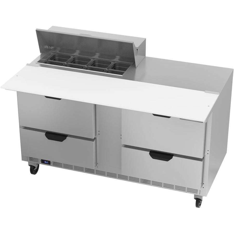 Beverage Air SPED60HC-08C-4, 60" Sandwich Prep Table with Drawers & 17” Cutting Board