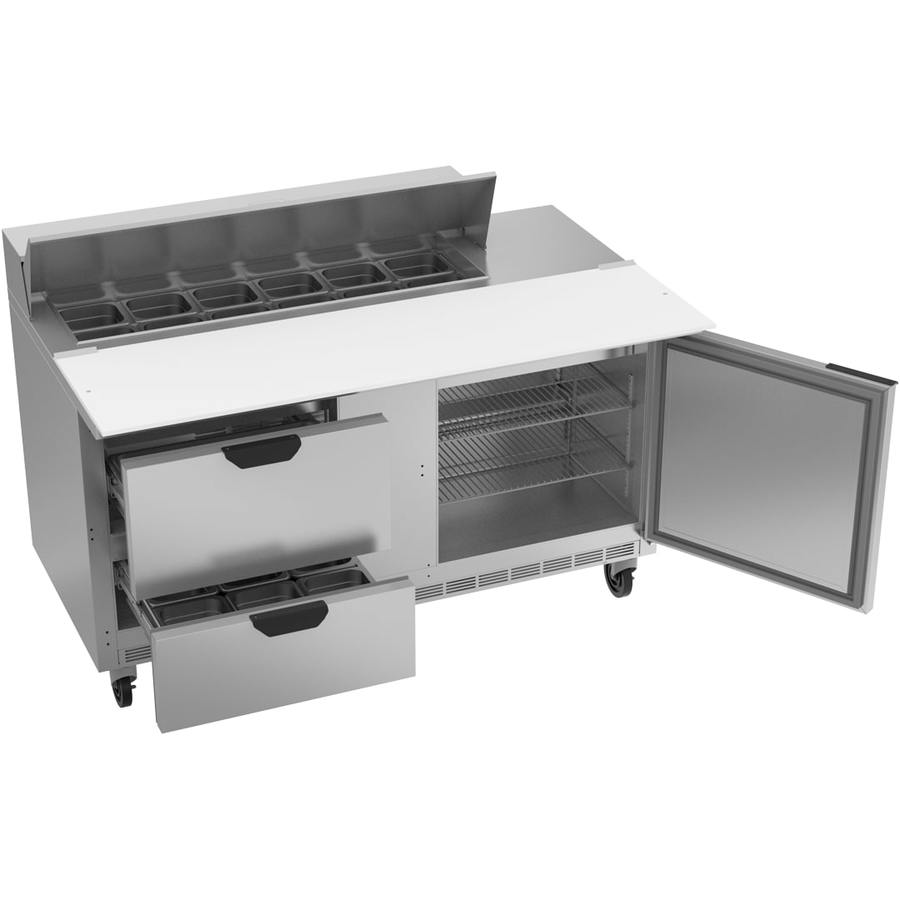 Beverage Air SPED60HC-12C-2, 60" Sandwich Prep Table with Drawers & 17” Cutting Board