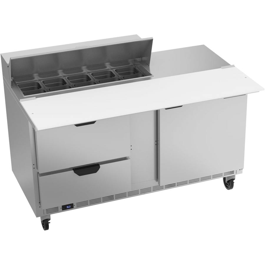 Beverage Air SPED60HC-10C-2, 60" Sandwich Prep Table with Drawers & 17” Cutting Board