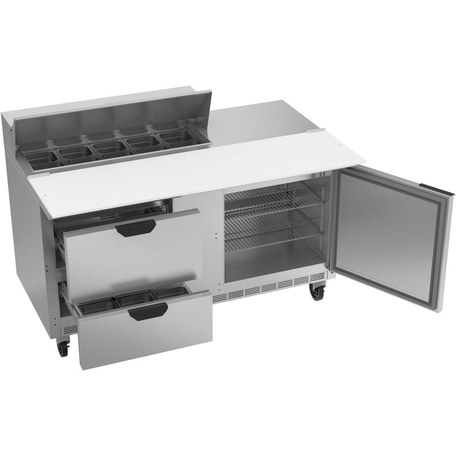 Beverage Air SPED60HC-10C-2, 60" Sandwich Prep Table with Drawers & 17” Cutting Board