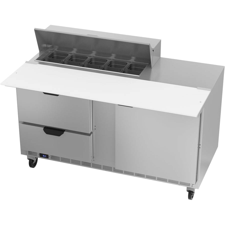 Beverage Air SPED60HC-10C-2, 60" Sandwich Prep Table with Drawers & 17” Cutting Board