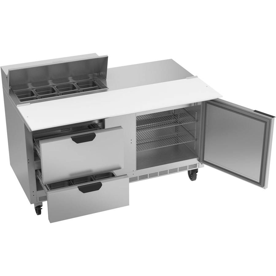 Beverage Air SPED60HC-08C-2, 60" Sandwich Prep Table with Drawers & 17” Cutting Board