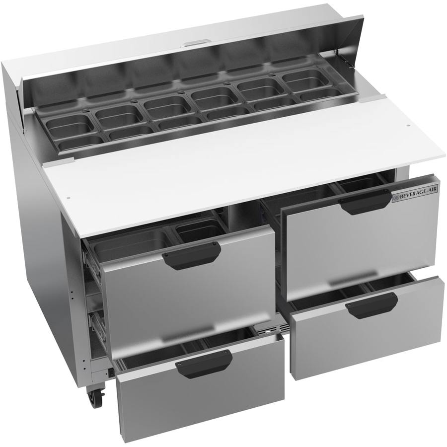 Beverage Air SPED48HC-12C-4, 48" Sandwich Prep Table With 17” Cutting Board