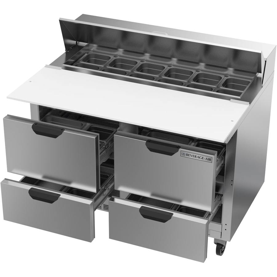 Beverage Air SPED48HC-12C-4, 48" Sandwich Prep Table With 17” Cutting Board