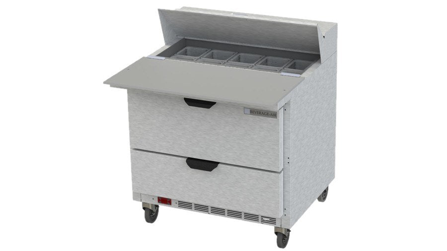 Beverage Air SPED36HC-10C, 36" Sandwich Prep Table with Drawers & 17” Cutting Board