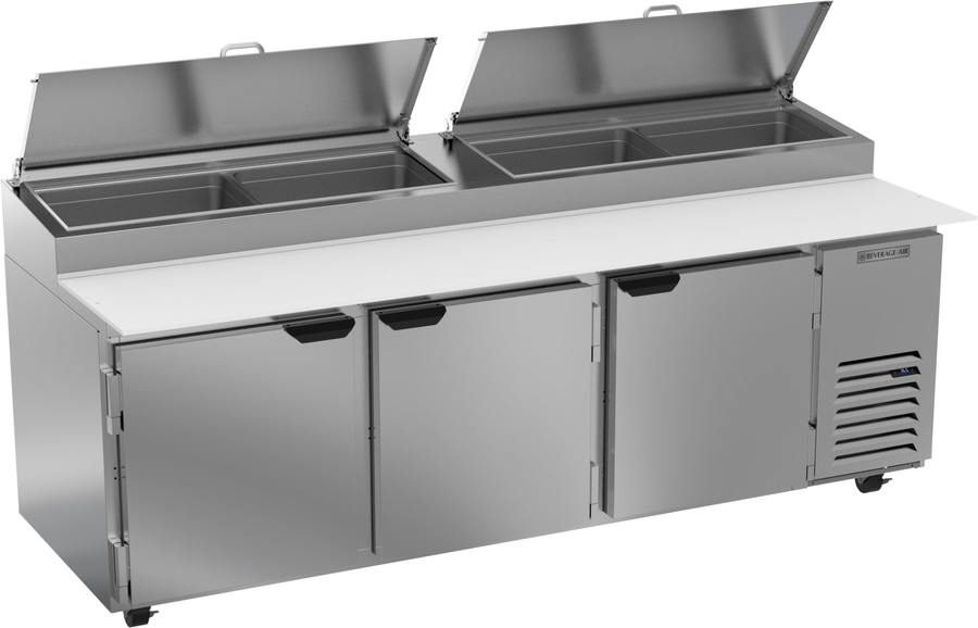 Beverage Air DP93HC, 93" Deli/Pizza Three Doors Prep Table